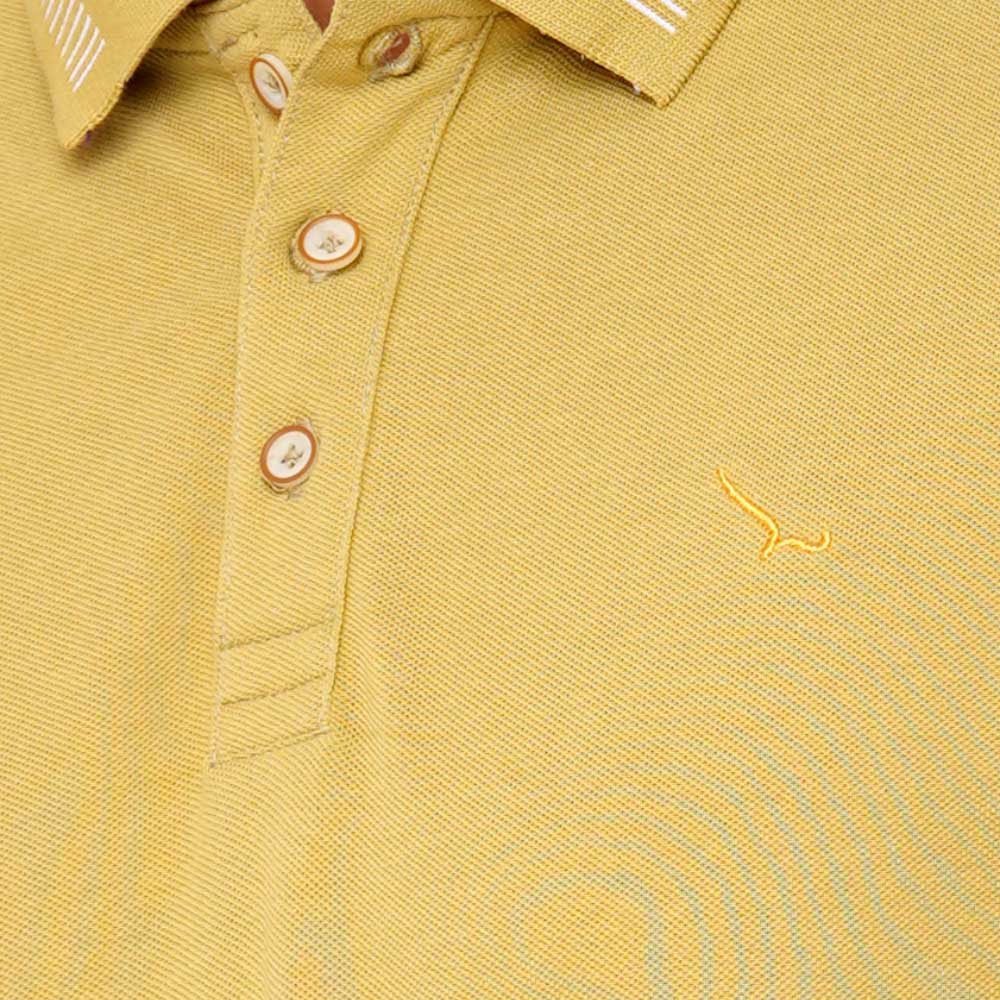 Yellow Pique Polo Shirt Hug Of Fire 4876